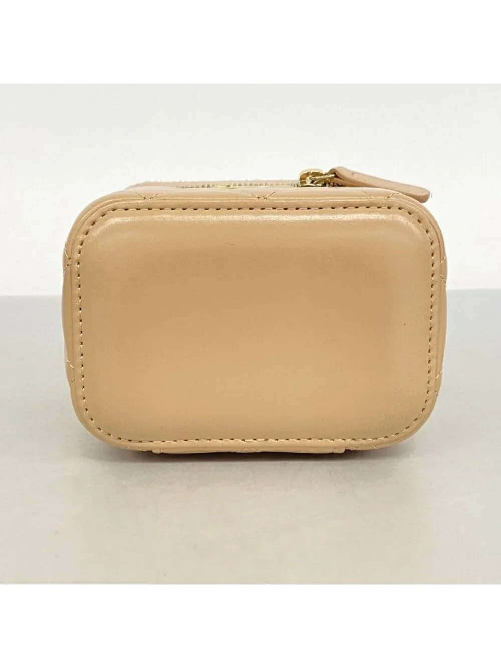 Chanel Vanity Bag Quilted Lambskin Pink Beige Gold